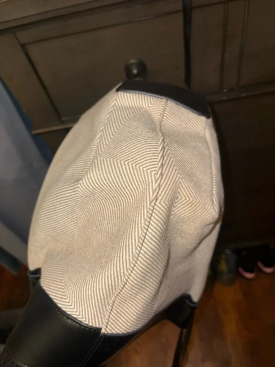 H & M Canvas and Black Leather Trim Tote Bag - Beige/Black - Picture 8 of 8